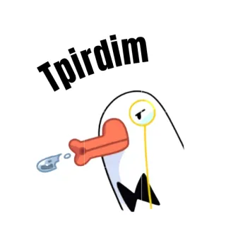 😒 Tpirdim oiseau, monocle, dessin animé, animal, drôle, texte, autocollant whatsapp sticker