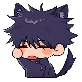 😪 anime, sticker, cute, wolf, wolf ears, chibi telegram sticker