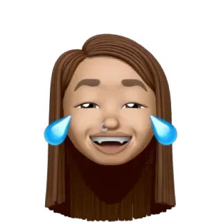 😂 rindo, emoji, chorando, feliz, rosto, mulher telegram sticker