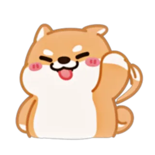 👋 狗, 柴犬, 可爱, 动物, 卡哇伊, 卡通 telegram sticker