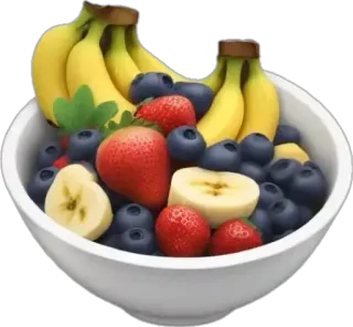 🤩 Obst, Schüssel, Bananen, Erdbeeren, Blaubeeren, Gesund, Essen telegram sticker