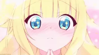 🥹 Anime, Dessin animé, Mignon, Kawaii, Fille, Cheveux blonds, Rougir telegram sticker