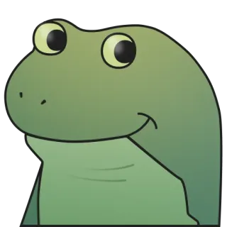 🙂 กบ, สัตว์, สัตว์ครึ่งบกครึ่งน้ำ, สีเขียว, การ์ตูน, มีม, ตลก, น่ารัก telegram sticker