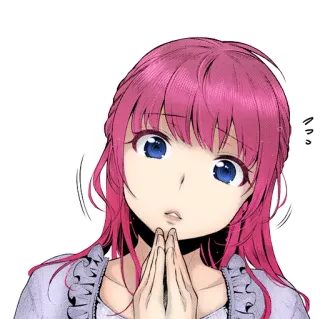 🥺 Аниме, Манга, Девушка, Персонаж, Иллюстрация, Мультфильм telegram sticker