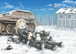 😳 Anime, Char, Neige, Hiver, Soldats whatsapp sticker