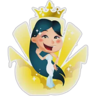 👸 만화, 여왕, 여자, 왕관, 반짝임 whatsapp sticker