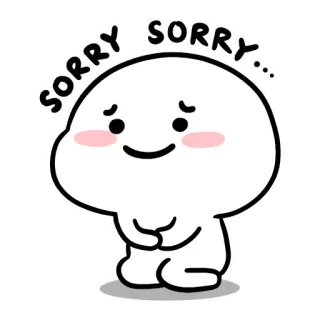 😔 SORRY SORRY... apology, cute, sorry, cartoon, character telegram sticker