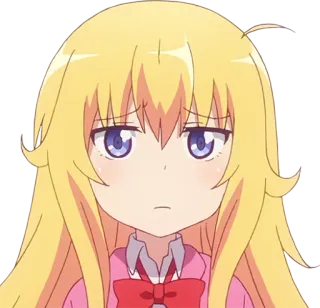 😥 Gabriel Gabriel Dropout 애니메이션, 만화, 소녀, 금발, 슬픈, 귀여운 telegram sticker