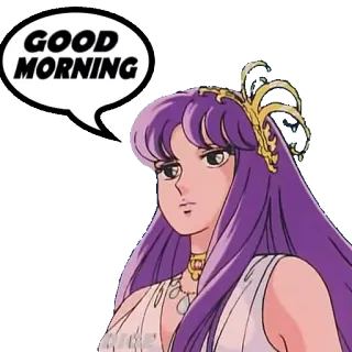 🛏 GOOD MORNING Anime, Mujer, Diosa, Mañana, Saludo telegram sticker