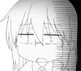 😨 Anime, Desenho animado, Chocado, Surpreso, Mangá, Garota, Expressão whatsapp sticker