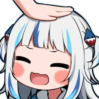 ☺️ Gawr Gura Anime, Tubarão, Gawr Gura, Vtuber, Fofo, Carinho na cabeça telegram sticker