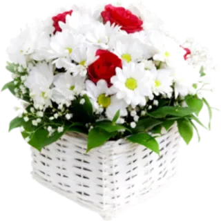 🌺 flowers, bouquet, basket, roses, daisies, floral arrangement, gift, celebration telegram sticker