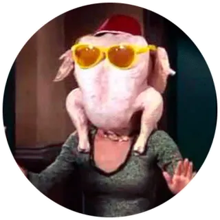 😎 Monica Geller Friends lustig, truthahn, hut, sonnenbrille, fernsehserie, Friends, Erntedankfest whatsapp sticker