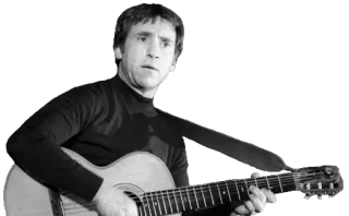 😳 musique, guitare, musicien, noir et blanc, guitare acoustique, chanteur telegram sticker