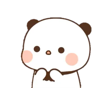 😯 panda, mono, animal, dibujos animados, kawaii, feliz, adorable, sonriendo whatsapp sticker