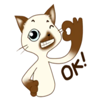 👌 OK! gatto, ok, accordo, carino, gesto, approvazione, positivo whatsapp sticker