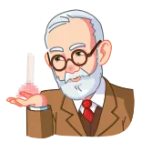 🍆 Sigmund Freud Sigmund Freud, psychologie, psychoanalyse, cartoon, denker, oostenrijks, neuroloog telegram sticker