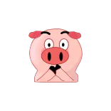 😶 porco, animal, desenho animado, fofo, rosa telegram sticker