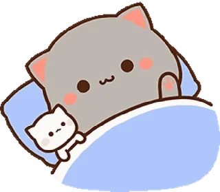 😴 Katze, süß, Tier, Cartoon, Kätzchen, Schlaf, Bett whatsapp sticker