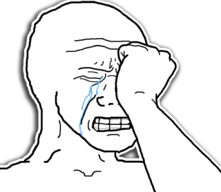 😔 pleurs, triste, désespéré, mème, émotion, contrarié telegram sticker