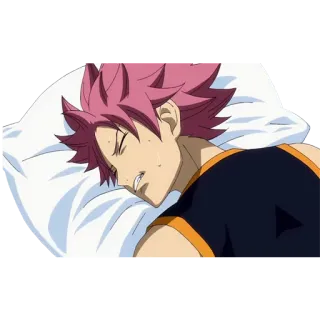 😫 Natsu Dragneel Fairy Tail Anime, Desenho animado, Sono, Deitado, Descansando, Natsu, Fairy Tail whatsapp sticker