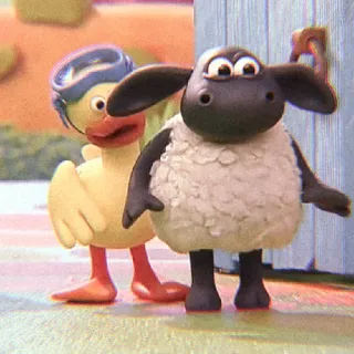 🍫 Shaun the Sheep 漫画, 動物, 羊, アヒル, アニメ telegram sticker