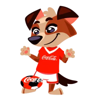 🙃 Coca-Cola anjing, coca-cola, maskot, sepak bola, football amerika, hewan telegram sticker