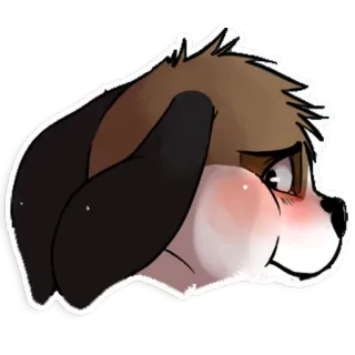😊 dog, puppy, animal, cute, cartoon, sad whatsapp sticker
