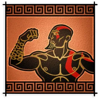 💪 Kratos God of War Gott, wütend, Tattoo, Krieger, muskulös telegram sticker