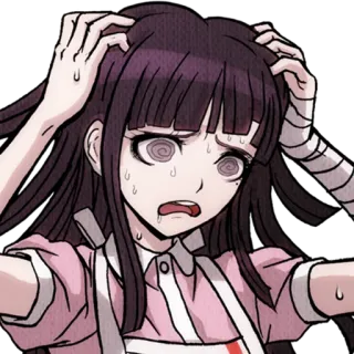 😩 Mikan Tsumiki Danganronpa Anime, Y tá, Hoảng loạn, Danganronpa, Mikan telegram sticker