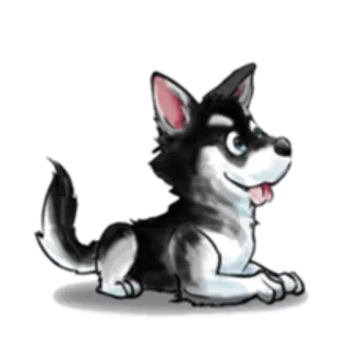 😛 chó, husky, động vật, thú cưng, hoạt hình, dễ thương telegram sticker