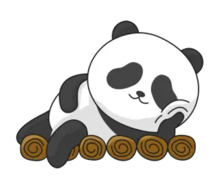 😊 panda, carino, animale, assonnato, pigro telegram sticker
