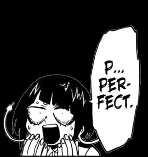 😱 P...PERFECT. anime, manga, perfect, emotion, shocked, surprised, character, speech bubble telegram sticker