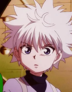 🤔 Killua Hunter x Hunter 动漫, Hunter x Hunter, 奇犽, 卡通, 漫画 whatsapp sticker