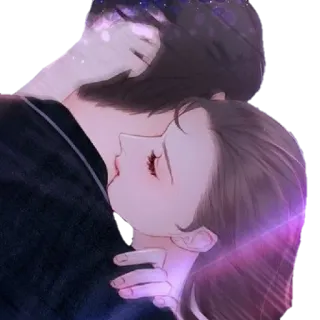😘 поцелуй, любовь, пара, романтика, нежность telegram sticker