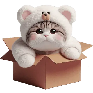 📦 kat, kitten, schattig, beer, dier, doos, huisdier, huiselijk telegram sticker