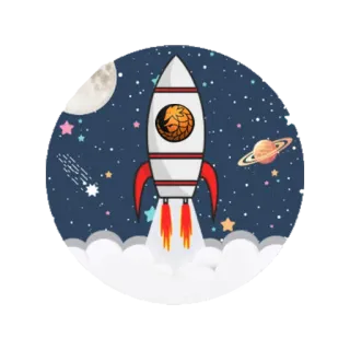 👀 火箭, 太空, 星星, 月亮, 行星, 卡通, 星系 telegram sticker
