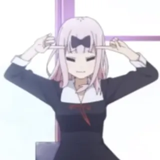 🤔 Chika Fujiwara Kaguya-sama: Love Is War 애니메이션, 치카, 카구야님, 여자, 귀여운 telegram sticker
