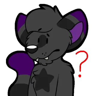 ❓ Furry, Pergunta, Confuso, Animal, Desenho animado telegram sticker