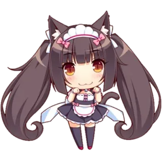 😺 Chocola Nekopara Anime, Catgirl, Chibi, Maid, Kawaii telegram sticker