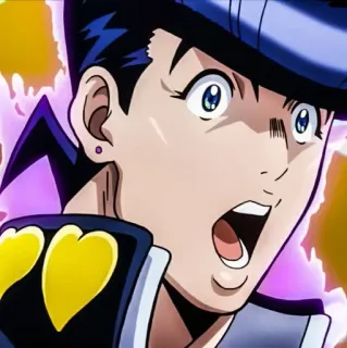 😳 Josuke Higashikata JoJo's Bizarre Adventure Anime, Manga, Josuke, Le bizzarre avventure di JoJo, Diamond is Unbreakable, Personaggio whatsapp sticker