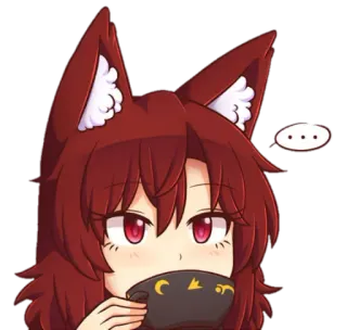 ☕️ Anime, Vosmeisje, Kawaii, Schattig, Koffie, Drankje, Cartoon telegram sticker