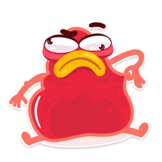 🍔 만화, 화난, 부정적인, 싫어요, 빨간색, 방울, 캐릭터 telegram sticker