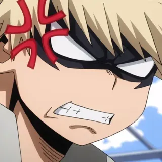 🎭 Katsuki Bakugo My Hero Academia Аниме, Манга, Злой, Персонаж, Фанарт whatsapp sticker