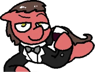 😏 Cartone animato, Bere, Vino, Smoking, Elegante telegram sticker