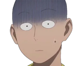 😐 Saitama One-Punch Man anime, preocupado, chocado, Saitama, One-Punch Man, reação, expressão telegram sticker