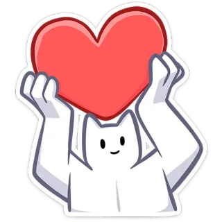 ❤️ chat, coeur, amour, mignon, dessin animé telegram sticker