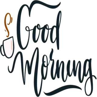 ☕️ Good Morning rano, kawa, powitanie, filiżanka whatsapp sticker