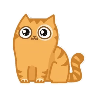 🙂 gatto, gattino, arancione, carino, animale domestico, animale telegram sticker