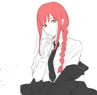 ⛓ Makima Chainsaw Man Аниме, Манга, Человек-бензопила, Макима, Персонаж telegram sticker